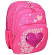 Kép 1/4 - Spirit: Rózsaszín flitteres szívecske mintás ergonómikus iskolatáska