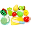 Kép 2/2 - Szeletelhető gyümölcsök játékszett vágódeszkával