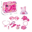 Kép 2/2 - Pretty Girl pink szépségszett hordozható bőröndben szemüveggel és kiegészítőkkel