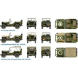 Kép 3/5 - Italeri 1/72 Willys Jeep 1/4 ton 4x4 katonai járművek 2db-os makett szett