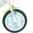 Kép 4/5 - Bluey 14” gyerek bicikli kulacstartóval és oldalkerekekkel fehér-kék-zöld színben – Dino Bikes kerékpár