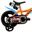 Kép 2/5 - Hot Wheels 12” gyerek bicikli kulacstartóval és oldalkerekekkel narancssárga-fekete színben – Dino Bikes kerékpár