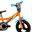 Kép 3/5 - Hot Wheels 12” gyerek bicikli kulacstartóval és oldalkerekekkel narancssárga-fekete színben – Dino Bikes kerékpár