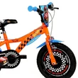 Kép 3/5 - Hot Wheels 16” gyerek bicikli kulacstartóval és oldalkerekekkel narancssárga-fekete színben – Dino Bikes kerékpár