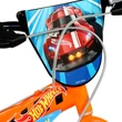 Kép 4/5 - Hot Wheels 16” gyerek bicikli kulacstartóval és oldalkerekekkel narancssárga-fekete színben – Dino Bikes kerékpár