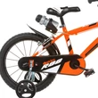 Kép 2/4 - R88 14” gyerek bicikli kulacstartóval és oldalkerekekkel narancssárga-fekete színben – Dino Bikes kerékpár