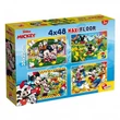 Kép 1/3 - Mickey egér 2 az 1-ben maxi 4x48db-os puzzle és színező 35x25cm - Lisciani