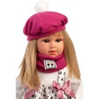 Kép 4/4 - Llorens: 40cm-es Carla baba rózsaszín sapkában divatos ridiküllel