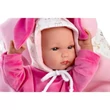 Kép 2/4 - Llorens: Bimba újszülött baba rózsaszín nyuszis hordozóval 35cm