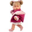 Kép 4/4 - Llorens: Joelle 38cm-es síró baba cumival rózsaszín kabátban