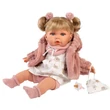 Kép 1/4 - Llorens: Júlia 42cm-es síró baba cumival rózsaszín kabátban