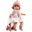 Kép 2/4 - Llorens: Lola 38cm-es síró baba cumival kötött sapkában