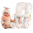 Kép 2/4 - Llorens: Mimi 42cm-es síró baba füles sapkában párnával