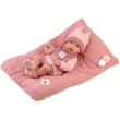 Kép 3/4 - Llorens: Nica újszülött lány baba rózsaszín ruhában párnával 38cm