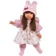 Kép 1/4 - Llorens: Sara 35cm-es baba rózsaszín virágos szoknyában