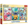 Kép 1/4 - Disney: Stitch világa 3x80db-os puzzle - Trefl