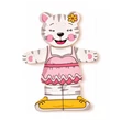 Kép 4/6 - Öltöztethető cica fa puzzle 18db-os - Woodyland
