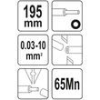Kép 4/4 - YATO Automata blankoló fogó 0,03 - 10,0 mm2 195 mm