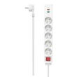 Kép 1/2 - Hama hálózati elosztó, 5-ös, +usb c+usb a 18 w, pd/qc, kapcsolós, 1,4 m, fehér, fip (223186)