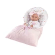 Kép 2/4 - Llorens: 38cm-es újszülött lány baba rózsaszín hálózsákkal