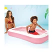 Kép 2/2 - Négyszögletes rózsaszín gyermekmedence 166x100x25cm - Intex