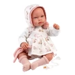 Kép 1/3 - Llorens: Tala Llorana 44cm-es újszülött baba hanggal kapucnis ruhában
