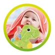 Kép 4/4 - Little Stars: Dinoszauruszos rágókás, csörgős nyálkendő