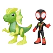 Kép 2/4 - Spidey és csodálatos barátai - Miles Morales és Elektroszaurusz Dino-Háló Akciófigura Szett - Hasbro