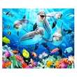 Kép 1/3 - Gyémántszemes kirakó: Delfinek gyémántfestő szett 40x50cm