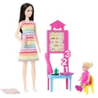 Kép 3/4 - Barbie tanárnő karrierbaba játékszett szőke hajú kisgyerekkel - Mattel