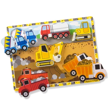 Munkagépes vastag fa formapuzzle 6 elemmel - Melissa & Doug