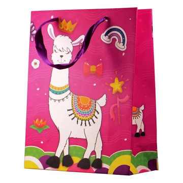 Láma mintás ajándék tasak 18X23X8cm 72002