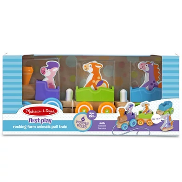 Húzható fa vonat a farm állataival - Melissa & Doug