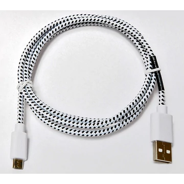 Hama micro usb adat kábel szövet bevonattal 1m - fehér (20075)