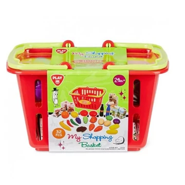 Playgo: Élelmiszer készlet bevásárló kosárban