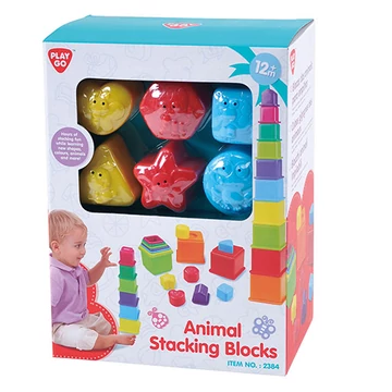 Playgo: Állatos toronyépítő formaválogatóval