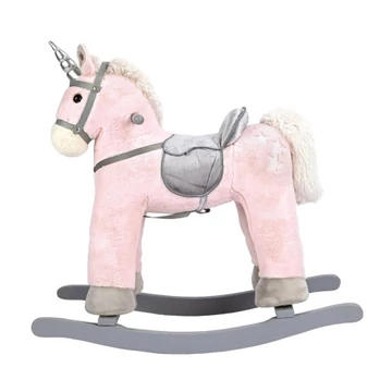 Rózsaszín fa unikornis hintaló 47cm-es