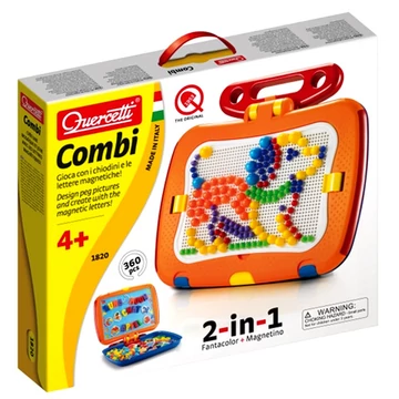 Quercetti: 2 az 1-ben 300db-os pötyi készlet mágneses táblával