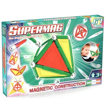 Supermag: 67db-os mágneses építőjáték szett panelekkel