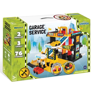 Háromszintes szervizgarázs autókkal és kiegészítőkkel - Wader