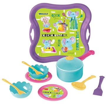 Dinner Time színes étkészlet tálcával - Wader