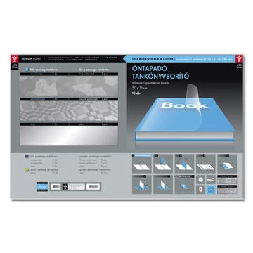 Átlátszó mintás öntapadós tankönyvborító 50x31