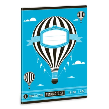 Hőlégballonos vonalas füzet A/5 3. osztályos