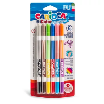 Kétszínű filctoll készlet 6db - Carioca