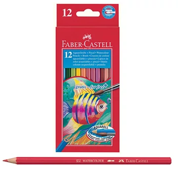 Faber-Castell: Aquarell színesceruza készlet 12db + 1db ecset
