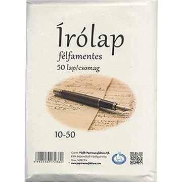 Félfamentes borítékos írólap 50db 10-50
