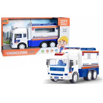 Rendőrségi teherautó fénnyel és hanggal