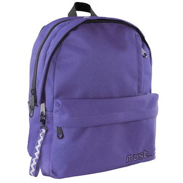 Must: Lila színű lekerekített négyrekeszes iskolatáska, hátizsák