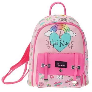 Tesoro: Rózsaszín Girl Power hátizsák 20x10x25cm