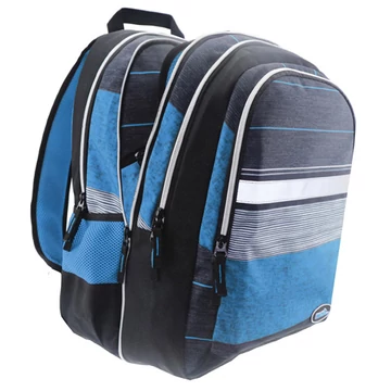 Must: Kék-Fekete 2 az 1-ben négyrekeszes iskolatáska, hátizsák 47x25x33cm